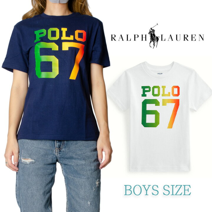 楽天市場 ネコポス ボーイズサイズ ラルフローレン 67ｔシャツ メンズ レディース Polo Ralph Lauren アイコン Tシャツ 小さいサイズ ヒップホップ ダンス ストリート ホワイト 白 ネイビー レインボー ロゴ カットソー トップス アメカジストア