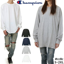 ＼売り尽くし／長袖Tシャツ チャンピオン CHAMPION メンズ レディース ユニセックス 無地 ロングスリーブTシャツ ロンT USAモデル 大きいサイズ 部屋着 ファッション ブランド 黒 ブラック ホワイト 白 ネイビー 紺 グレー cc8c