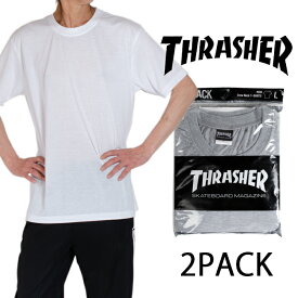 ＼楽天スーパーSALE／ 2枚組 スラッシャー Tシャツ THRASHER 半袖T T スラッシャー THRASHER Tシャツ メンズ THRASHER 正規 ホワイト 白