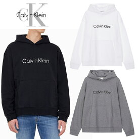 カルバンクライン パーカー スウェット Calvin Klein ロゴ スウェット メンズ USA ブランド ファッション グレー ブラック 黒 白 大きいサイズ コットン プルオーバー