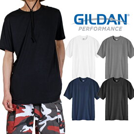 ドライTシャツ メンズ 吸水速乾性 無地 ギルダン GILDAN 無地T半袖T 大きいサイズ 黒 ブラック グレー ネイビー ホワイト 白 hiphopイベント 友達 お揃い【ネコポス対応】