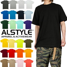 半袖Tシャツ メンズ 無地 アルスタイル ALSTYLE Tシャツ 大きいサイズ 黒 ブラック ホワイト 白