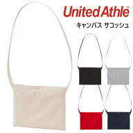 ユナイテッドアスレ サコッシュ バッグ 無地 綿 キャンバス メンズ レディース ユニセックス 黒 赤 紺 ブ…