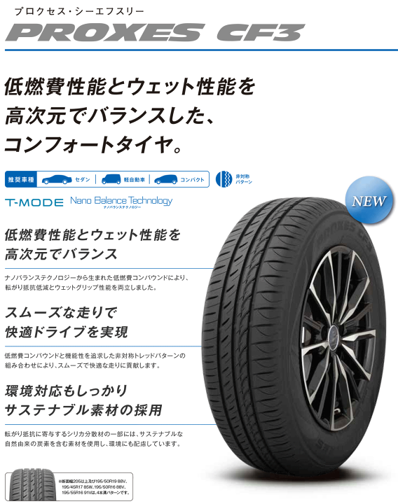 楽天市場】TOYO TIRES PROXES CF3 185/70R14 88H 【185/70-14】 【新品
