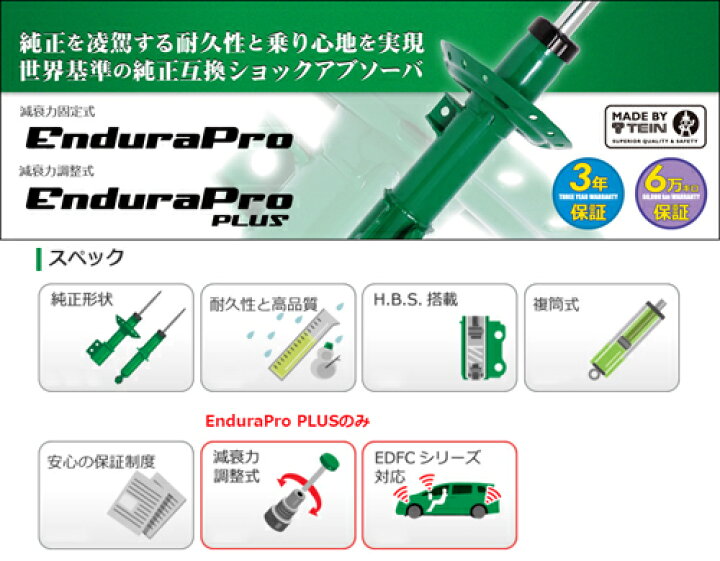 楽天市場】テイン エンデュラプロ プラス キット トヨタ カローラ 