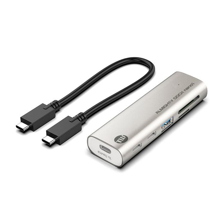 USBハブ USB3.0の2倍の転送速度 USB3.2 Gen2 10Gbps 5in1 USBケーブル脱着式 type-c type-a リモート  MacBookPro MacBookAir SDカード microSD TUNEWEAR ALMIGHTY DOCK nano1 