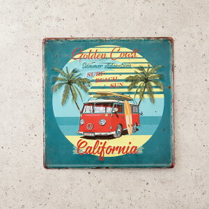 y S[f R[Xg JtHjA z Golden Coast California Antique Emboss Plate Sign AeB[N G{X v[g