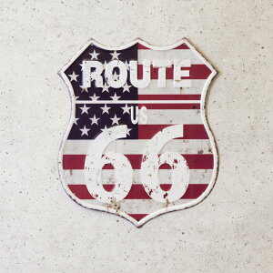 �y ���[�g US 66 �z ROUTE US 66 ANTIQUE EMBOSS PLATE Sign �A���e�B�[�N �G���{�X �v���[�g
