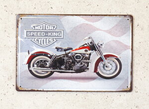 y Xs[h LO tbO z SPEED KING FLAG Antique Metal Embossed Sign AeB[N ^ G{X v[g