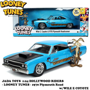 【 ルーニーテューンズ 】 1:24 LOONEY TUNES 1970 Plymouth Road w/WILE E COYOTE ミニカー