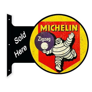 y ~V zFlange Tin Round Sign MICHELIN Michelin Tire tW ^TC EhTC