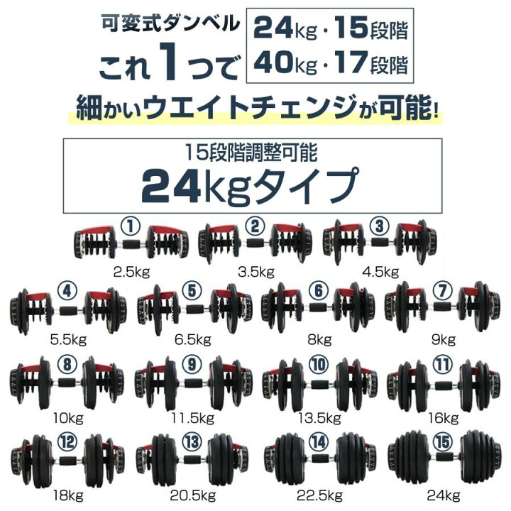 楽天市場】ダンベル 可変式 24kg 2個セット : OUTSTAND 楽天市場店