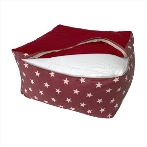 ★マラソン限定 P2倍★ビーズクッション カバー 星柄 55x55x30cm 正方形 伸びる プリント生地