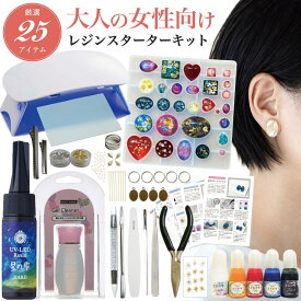 大人向け レジンキット 初心者セット【送料無料】レジンスターターキット パジコ 星の雫 宝石の雫 UV-LEDライト 29種モールド レシピ付き アクセサリー 手作りキット ハンドメイド 女性 ギフト