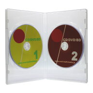 オーバルマルチメディア 2枚収納DVDトールケース 新クリア 1個 15mm厚