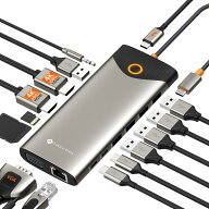 送料無料 NOVOO USB C ハブ ドッキングステーション 15in1 4K HDMI VGA USB3.0 USB2.0 SD TF PD100W 急速…