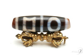 【紅朱砂　双天地天珠　約48mm×14mm×11mm】【メール便可】