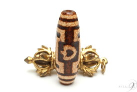 上肯龍紋天珠　菩提三眼天珠　佛心三眼天珠　約36mm×12mm【メール便可】