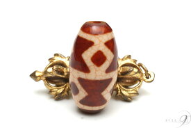 【上肯龍紋天珠　金剛杵天珠　約30mm×16mm】【メール便可】