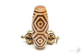 【上肯龍紋天珠　龍眼天珠　約47mm×18mm】【メール便不可】【z】