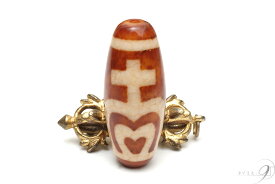 【上肯龍紋天珠　蓮花宝瓶天珠　約41mm×17mm】【メール便不可】