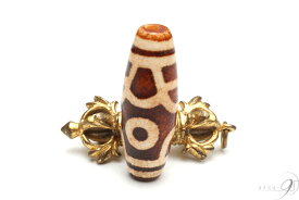 上肯龍紋天珠　蓮花二眼天珠　約37mm×13mm【メール便可】