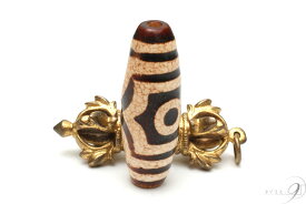 【上肯龍紋天珠　三眼天珠　約36mm×12mm】【メール便可】