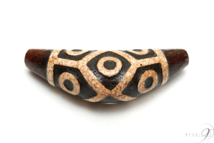 楽天市場】【上肯龍紋天珠 弓型 亀甲九眼天珠 約53mm×21mm×14mm  