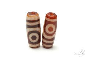 エントリーで【ポイント10倍】企画開催中♪ 上肯龍紋天珠　二眼天珠　約24mm×10mm　【メール便可】