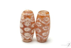 紅龍紋　二十一眼天珠　約20mm×10mm　【メール便可】送料無料