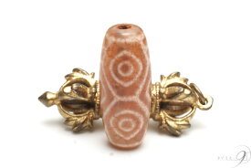 【紅龍紋　龍眼天珠　約29mm×12mm】【メール便可】