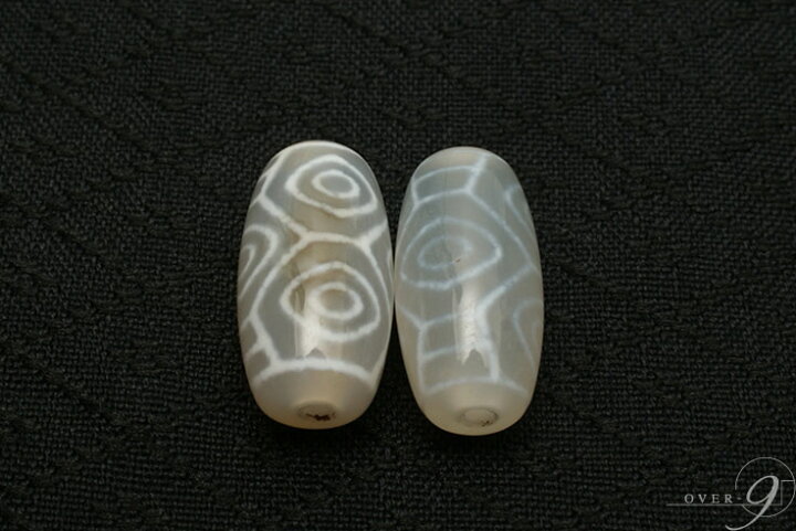 楽天市場】【老玉髄天珠 白 龍眼天珠 約20mm×10mm】【メール便可】【B 
