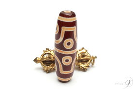 【紅玉髄　八眼天珠　約45mm×14mm】【メール便不可】