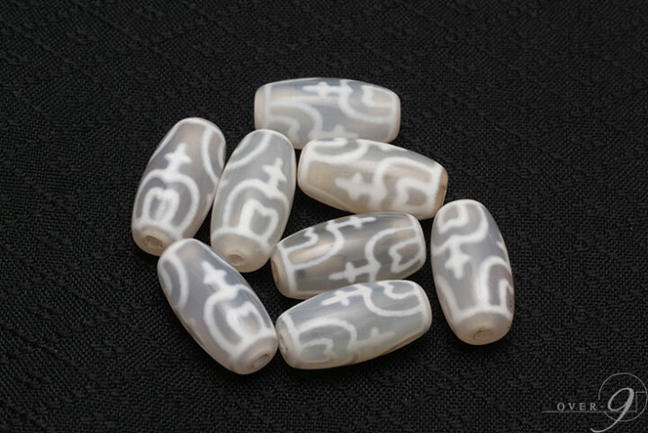 楽天市場】【老玉髄天珠 白 蓮花宝瓶天珠 約20mm×10mm】【メール便可 