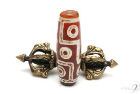 【紅玉髄　九眼天珠　約47mm×15mm】【メール便不可】