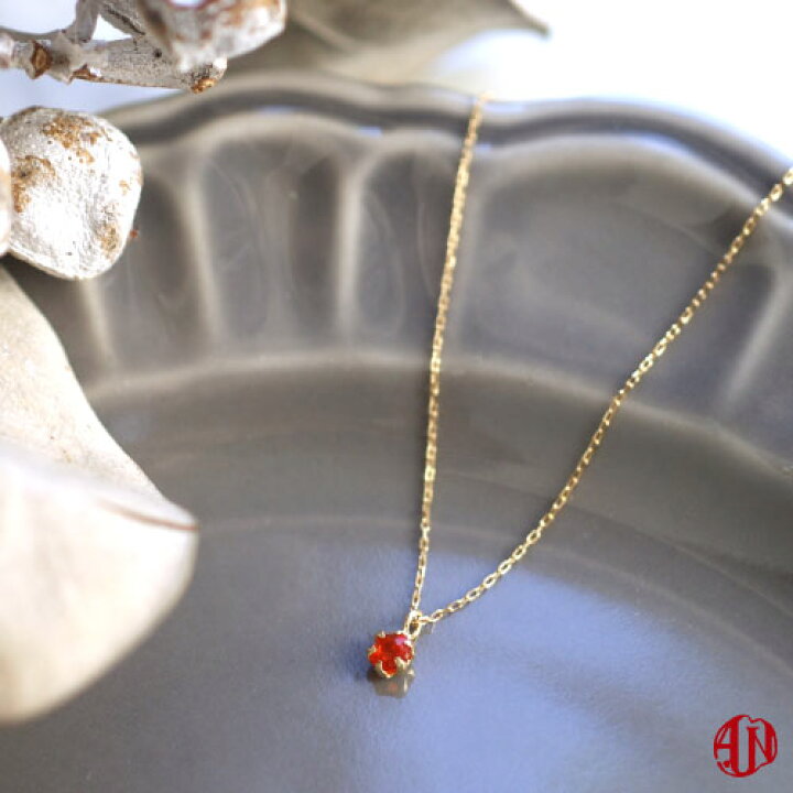楽天市場】【A.UN jewelry】 レッド ファイヤーオパール ネックレス 