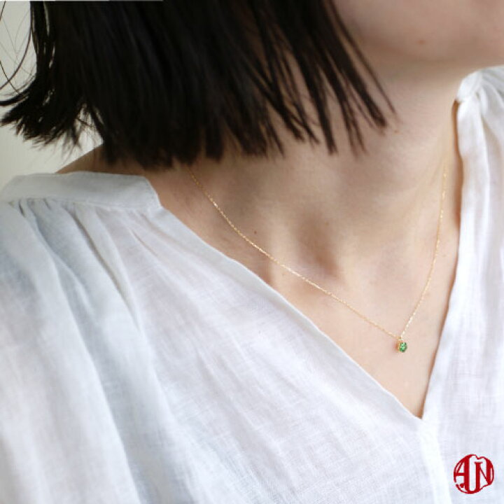 楽天市場】【A.UN jewelry】 ツァボライト ネックレス / 4mm 【鑑別  
