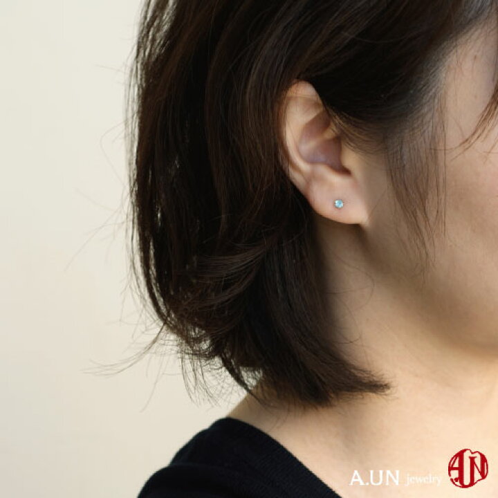 楽天市場】【A.UN jewelry】 アパタイト ピアス 《直径約3mm》 Pt900 