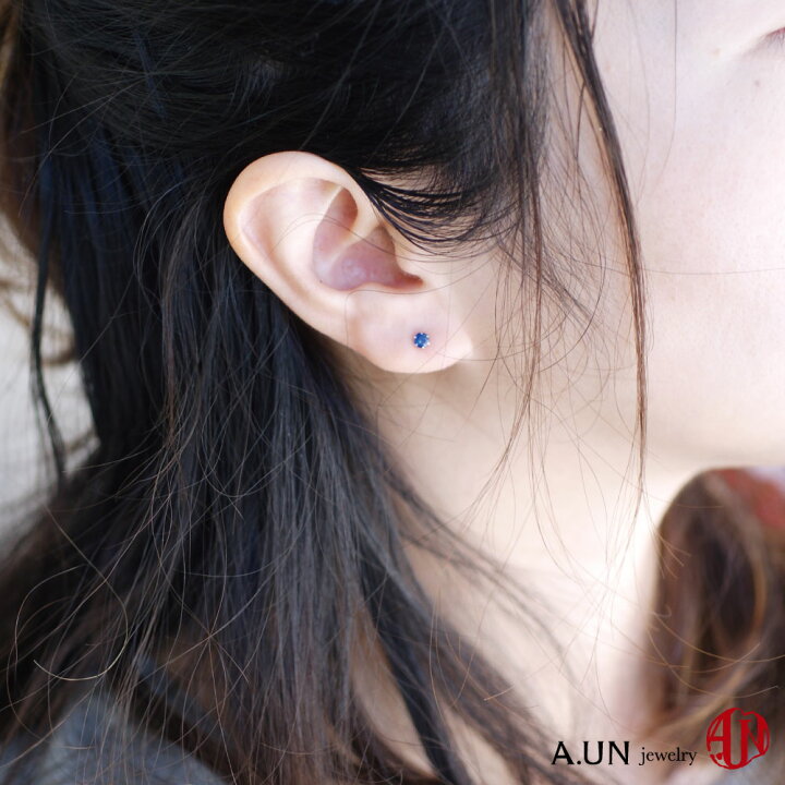 楽天市場】【A.UN jewelry】 カイヤナイト ピアス 《直径約3mm 