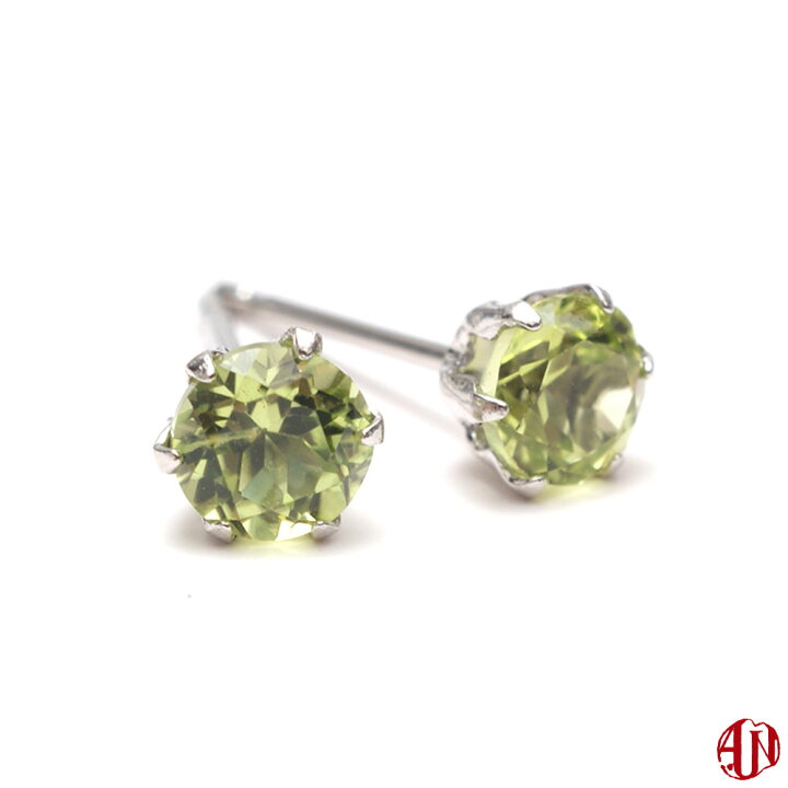 楽天市場】【A.UN jewelry】ペリドット ピアス Pt900 スタッドピアス 