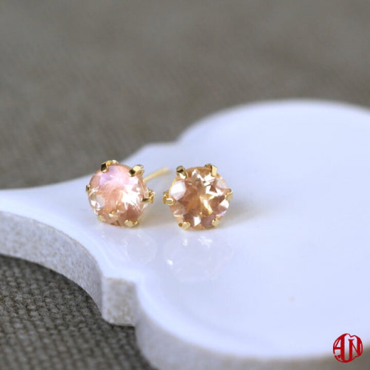 楽天市場】【A.UN jewelry】オレゴンサンストーン ピアス 《約6mm  