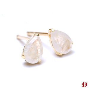 yBFԃ|Cg5{Iz yA.UN jewelryzZJhsAX u[[Xg[ / eBAhbvij/ 6mm×4mm / K18YGiCG[S[hj / Pt900iv`ij /  0.9mm  12mm / moonst