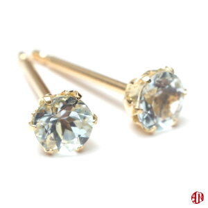 yA.UN jewelryzZJhsAX ANA} s4mmt/ K18YGiCG[S[hj / Pt900iv`ij /  0.9mm  12mm / aquamarine / 3 ςȂ X^bhsAX made in japan / 