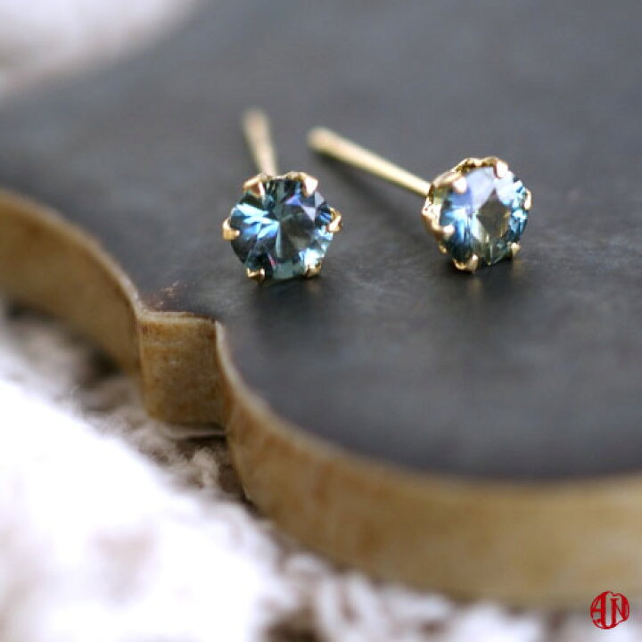 楽天市場】【A.UN jewelry】ティールサファイア カラーチェンジ ピアス 