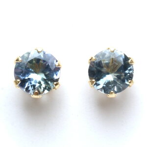 �y13���|�C���g10�{�z �yA.UN jewelry�z���Z�J���h�s�A�X�� �o�C�J���[�^���U�i�C�g �s��4mm�t / K18YG�i�C�G���[�S�[���h�j / Pt900�i�v���`�i�j / ���� 0.9mm ������ 12mm / Bicolor Tanzanite / �����ςȂ�