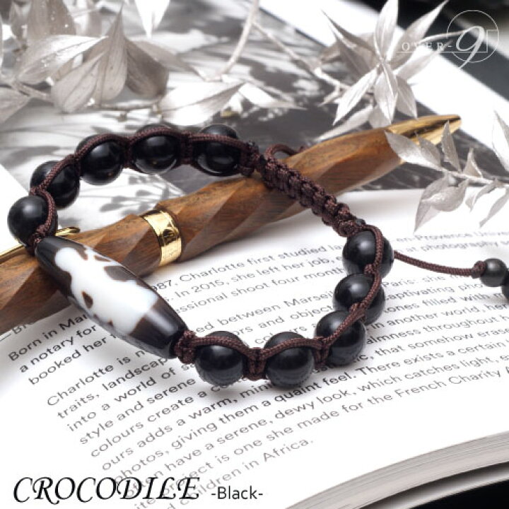 楽天市場】【CROCODILE -BLACK- 老礦石珠 4A至純天珠 弁才天天珠 