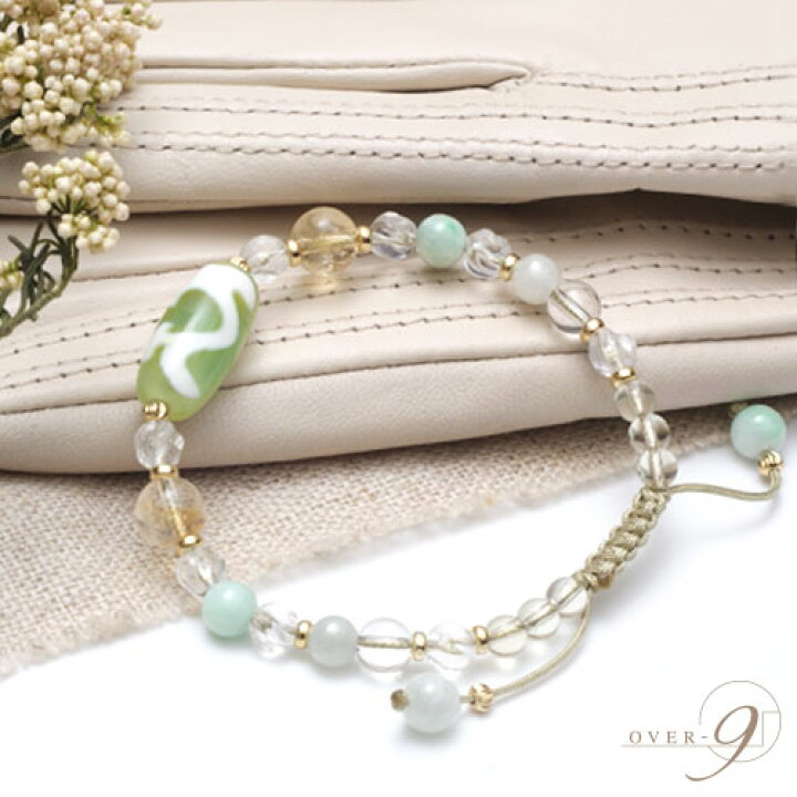 楽天市場】【萌黄の旅立ち ～老玉髄 黄緑 如意天珠ブレスレット  