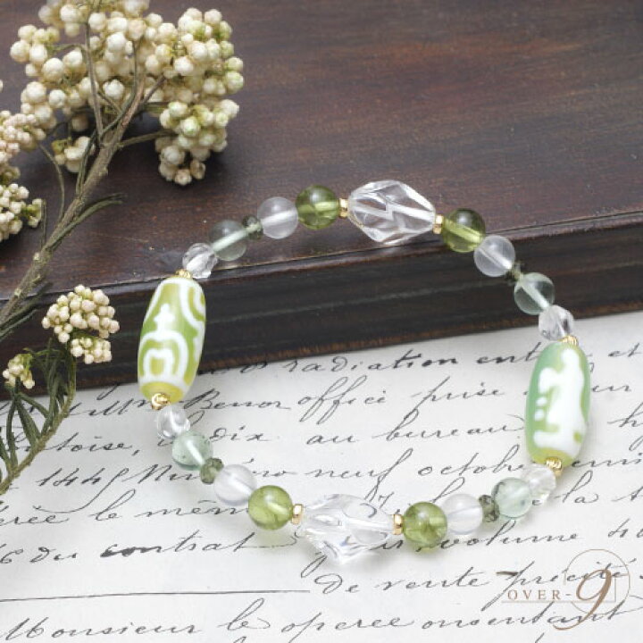 楽天市場】Lucky of circle -幸運の輪-『老玉髄 緑 双観音天珠 × 老  