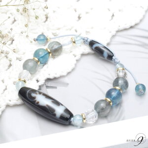 弁財天天珠 × 白蛇天珠ブレスレット 4Aランク【メール便不可】トパーズ / アクアマリン / 弁財天天珠