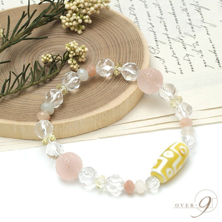 楽天市場】Honey Peach ～老玉髄 黄 九眼天珠ブレスレット～【メール便  